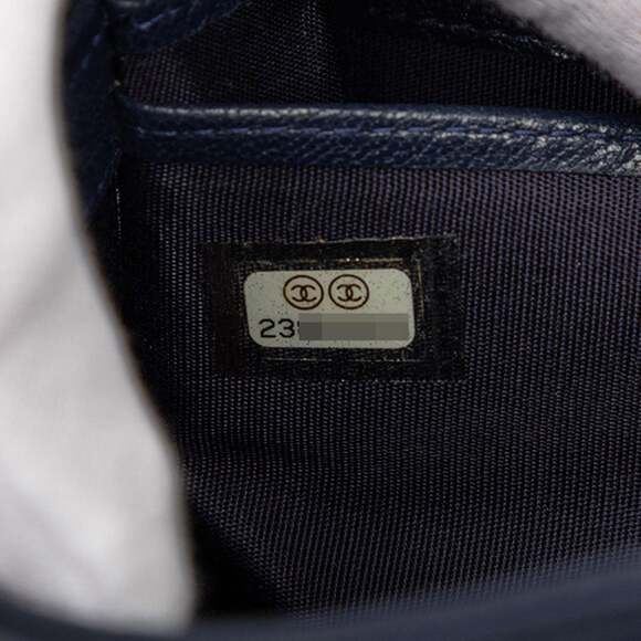 Chanel Coco Mark Mademoiselle Turnlock Bi-fold Long Wallet Navy Lambskin Wome... - Picture 7 of 7